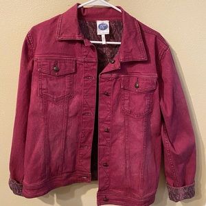 fuchsia denim jacket